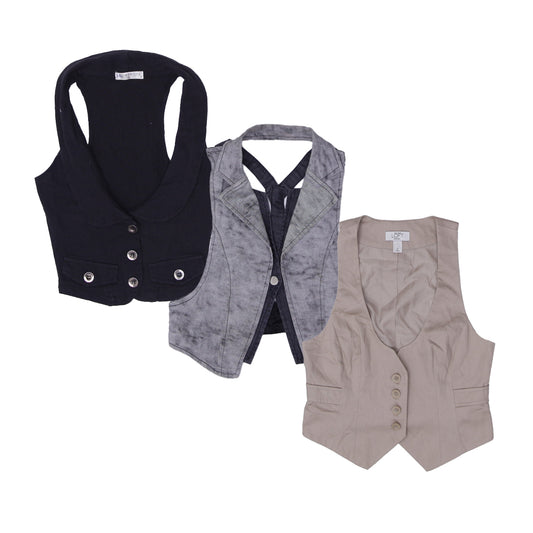 Women’s Y2K Denim Vest & Waistcoat Mix | Vintage 2000s Sleeveless Vests Wholesale (S-L)