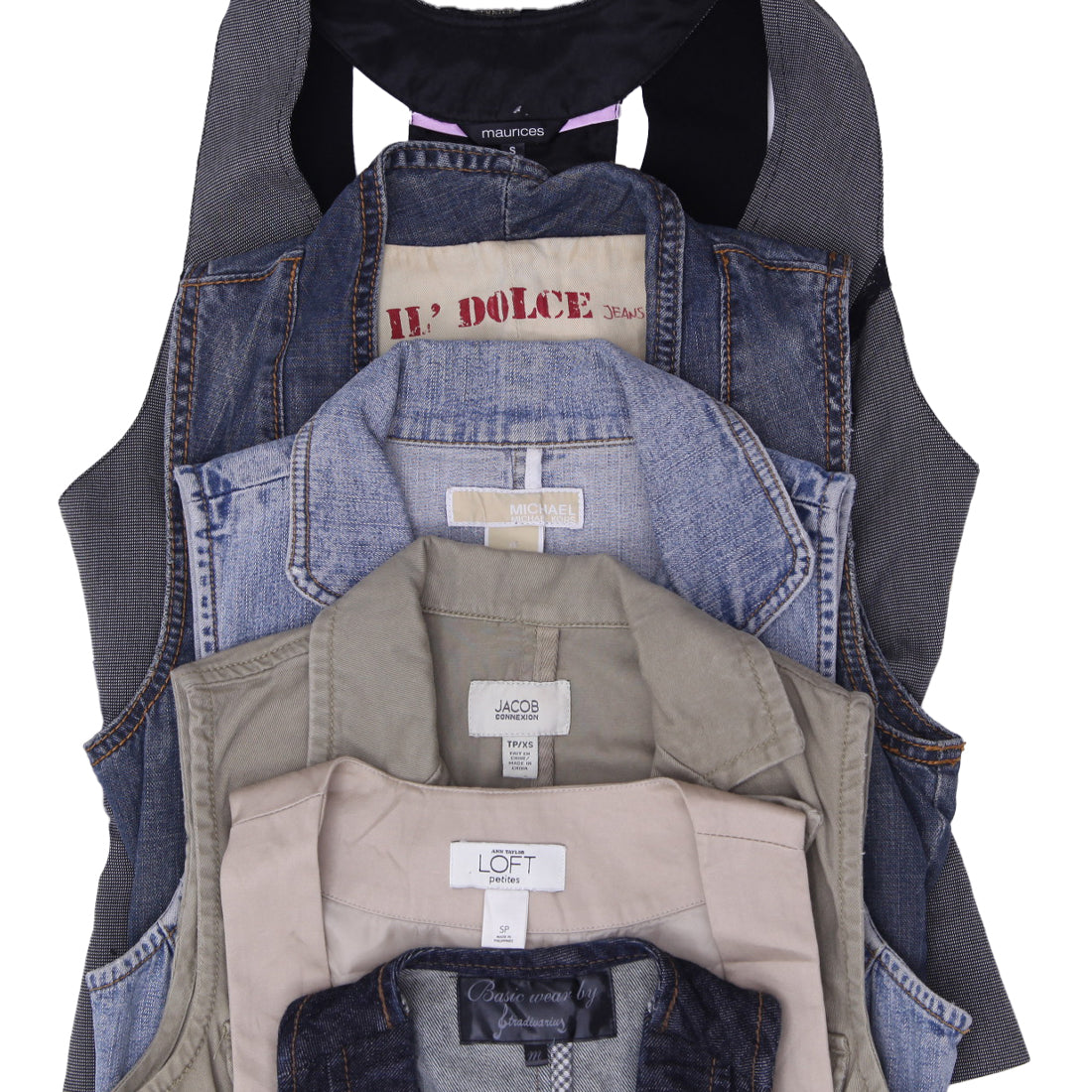 Women’s Y2K Denim Vest & Waistcoat Mix | Vintage 2000s Sleeveless Vests Wholesale (S-L)