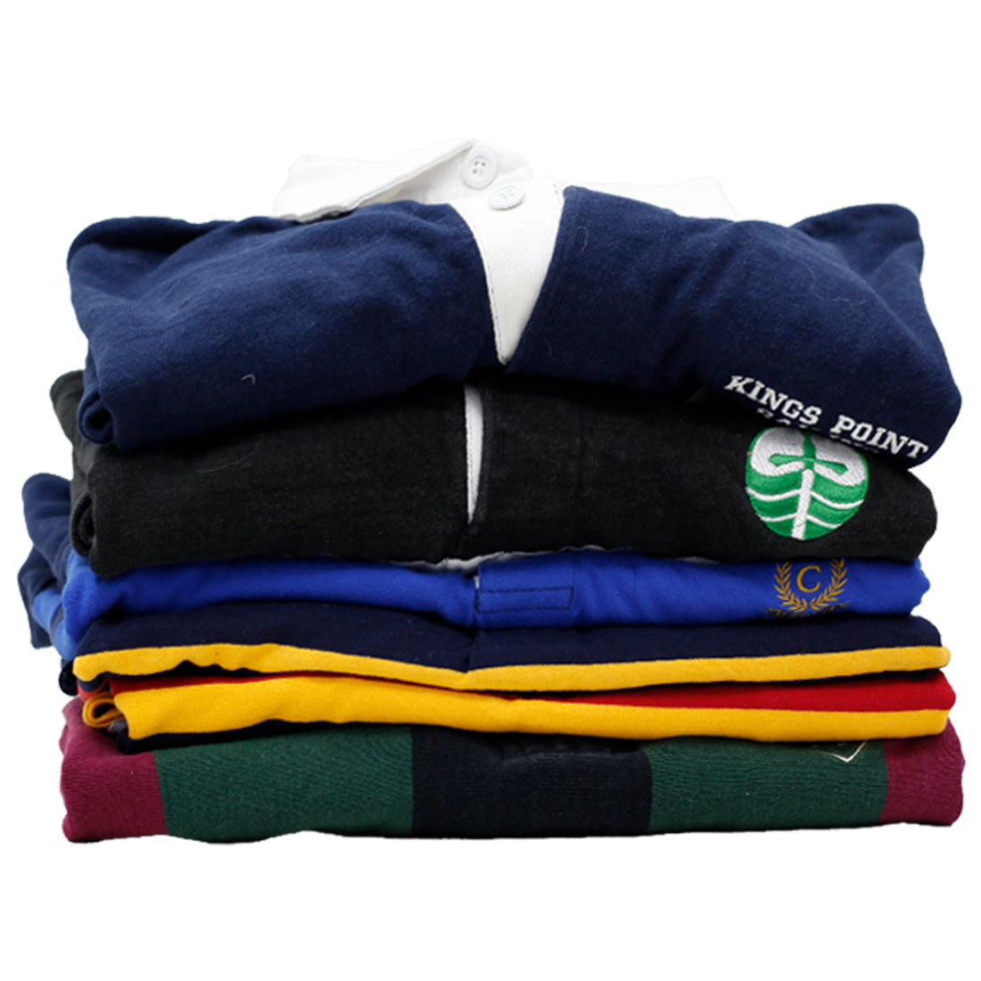 Men’s Classic Rugby T-Shirt | Long Sleeve Collared Unbranded Casual Top (S-XXL)