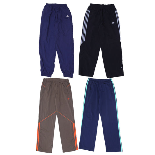 Adidas Nylon Track Pants | Classic Vintage 3 Stripe Sportswear Joggers (S-XXL)