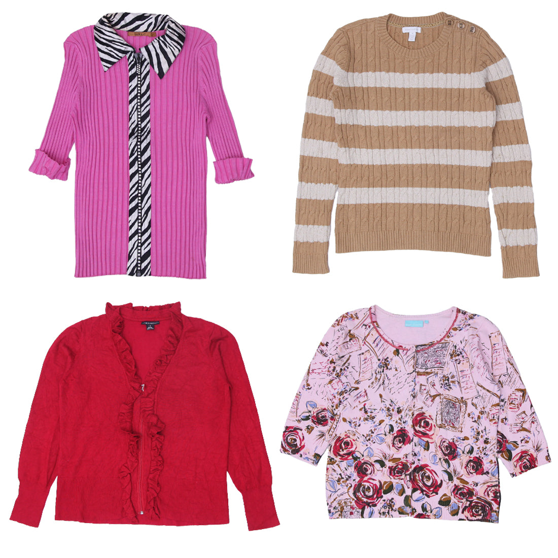 Y2K Striped Cable Knit Sweater for Women | Cozy Winter Pullover (S-L)