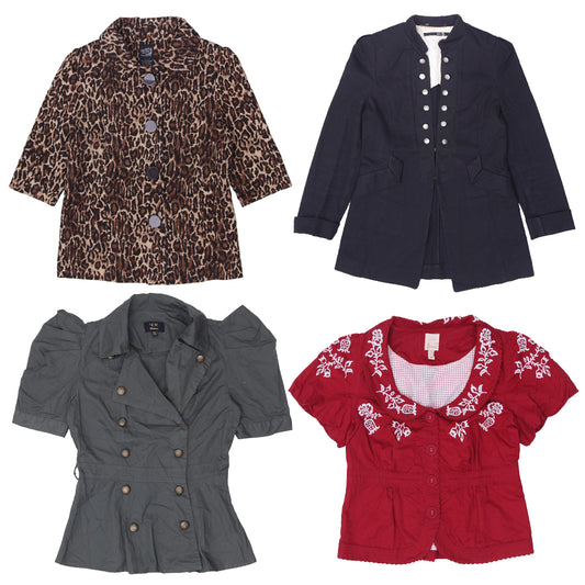 Y2K Women’s Cotton Peacoat Jacket | Vintage Military Style Short Coat (S-XL)