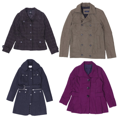 Y2K Ladies Wool Peacoat Jacket | Elegant Winter Outwear (S-L)