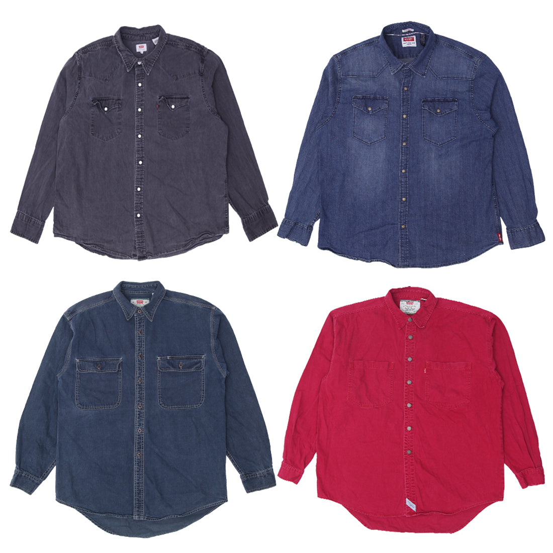 Men’s Long Sleeve Denim Shirts | Lee, Levi’s, Wrangler Branded (S-XXL)