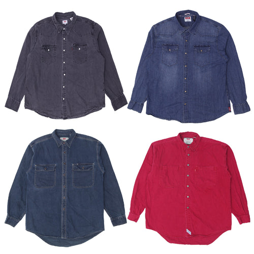 Men’s Long Sleeve Denim Shirts | Lee, Levi’s, Wrangler Branded (S-XXL)