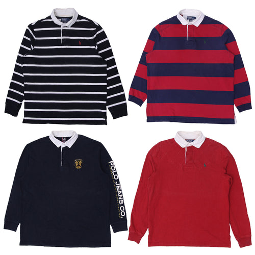 Men’s Ralph Lauren Rugby Polo T-Shirts | Classic Long Sleeve Collared Cotton Top (S-XXL)