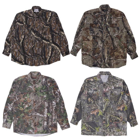 Men’s Vintage Realtree Camo Button-Up Shirt | Long Sleeve Hunting Outdoor S–XXL