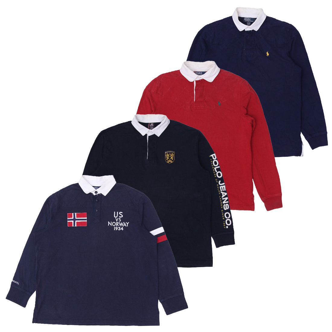 Men’s Ralph Lauren Rugby Polo T-Shirts | Classic Long Sleeve Collared Cotton Top (S-XXL)