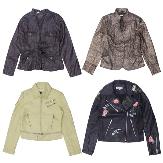 Vintage Y2K Leather Jackets for Women | Retro Biker Street Style (S-XL)
