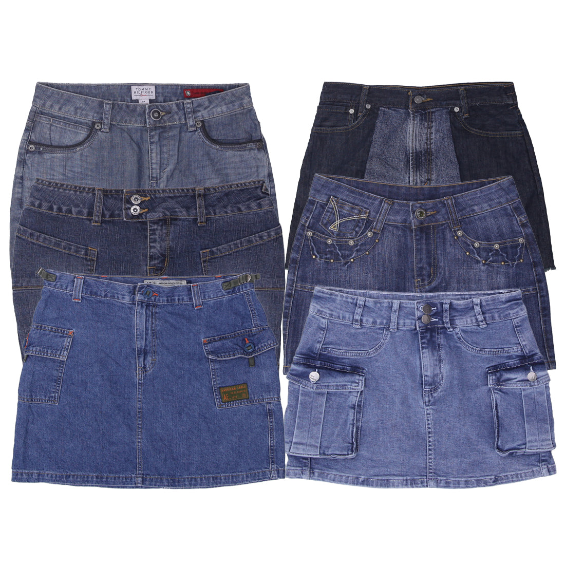 Y2K Ladies Mini Denim Skirts | Vintage 2000s Mixed Brand Denim Skirts