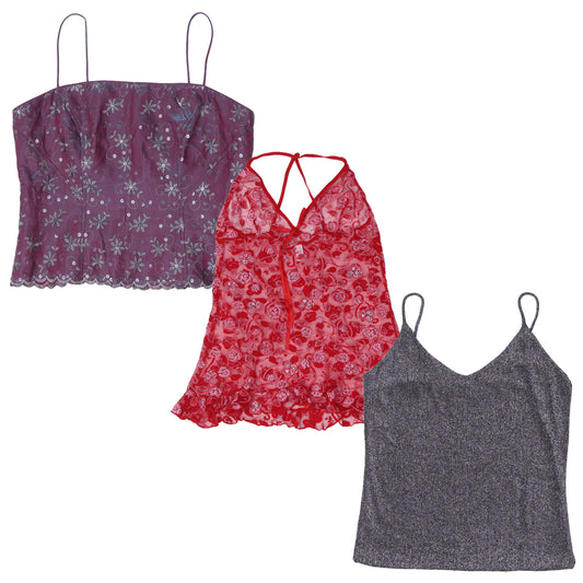 Women’s Y2K Tops Collection Wholesale | Vintage Halter, Cami & Sheer Styles (S-L)