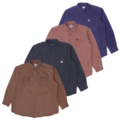 Carhartt Men’s Heavy Cotton Work Shirt | Durable Long Sleeve Utility Wear (S-XL)