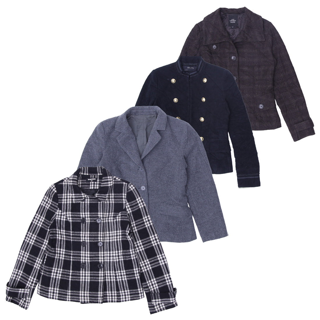 Y2K Ladies Wool Peacoat Jacket | Elegant Winter Outwear (S-L)