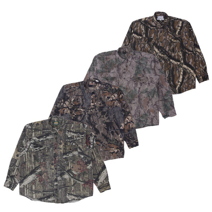 Men’s Vintage Realtree Camo Button-Up Shirt | Long Sleeve Hunting Outdoor S–XXL