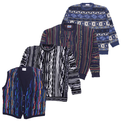 Coogi Style 3D Pattern Sweater | Vintage 90s Streetwear Knit Pullover (S-XXL)