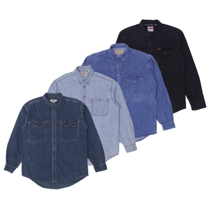 Men’s Long Sleeve Denim Shirts | Lee, Levi’s, Wrangler Branded (S-XXL)
