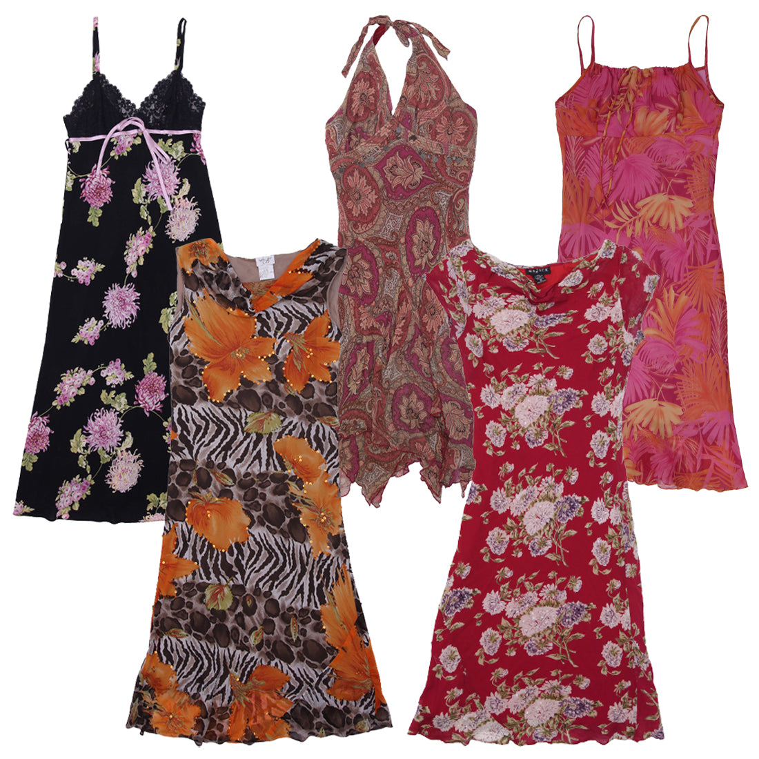 Women’s Y2K Slip Dress Collection | Vintage Floral & Sheer Dresses Wholesale (S-L)