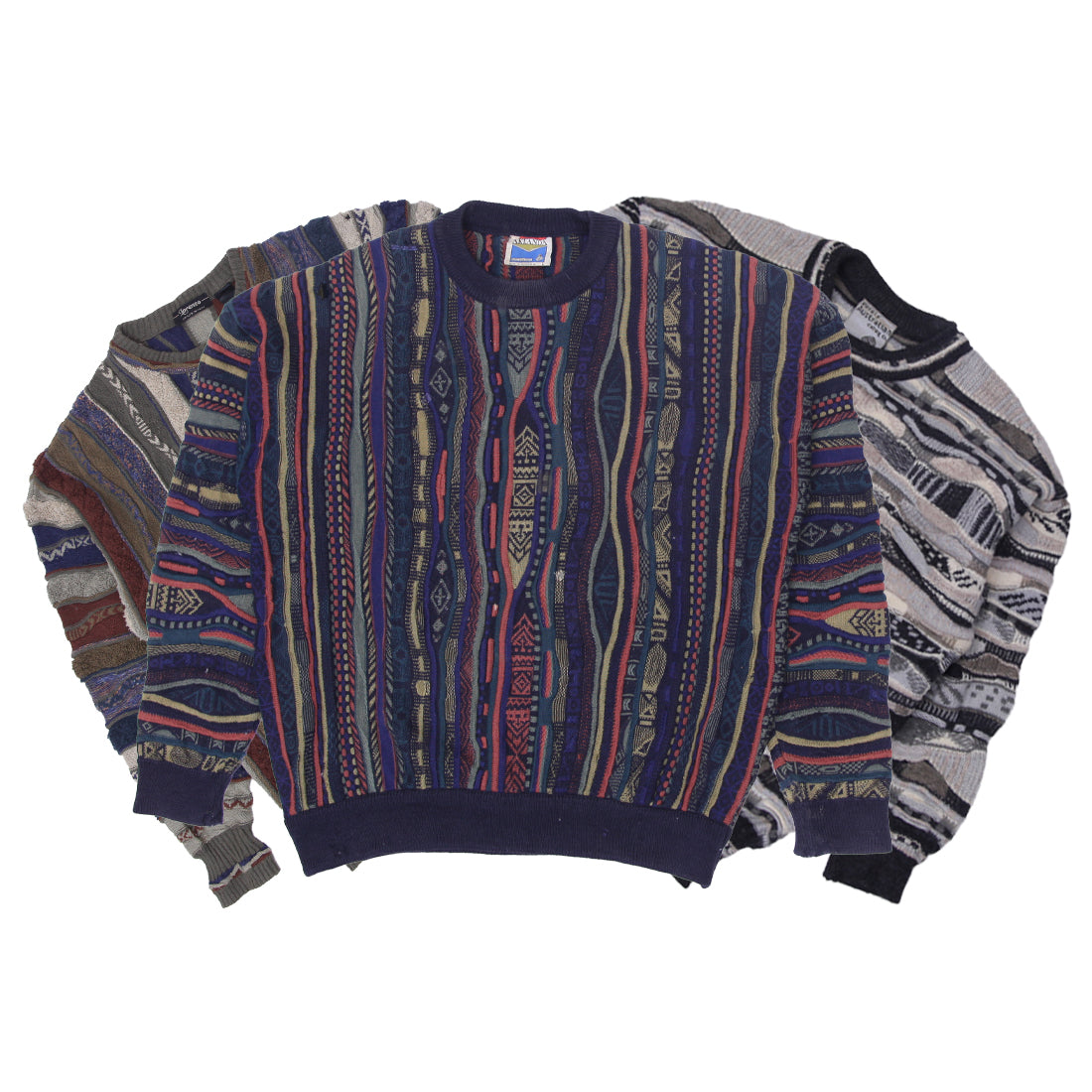 Coogi Style 3D Pattern Sweater | Vintage 90s Streetwear Knit Pullover (S-XXL)