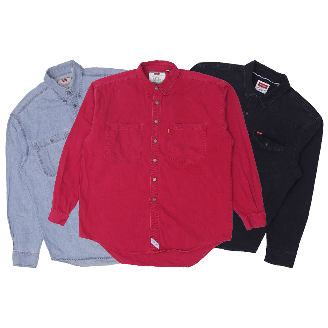 Men’s Long Sleeve Denim Shirts | Lee, Levi’s, Wrangler Branded (S-XXL)