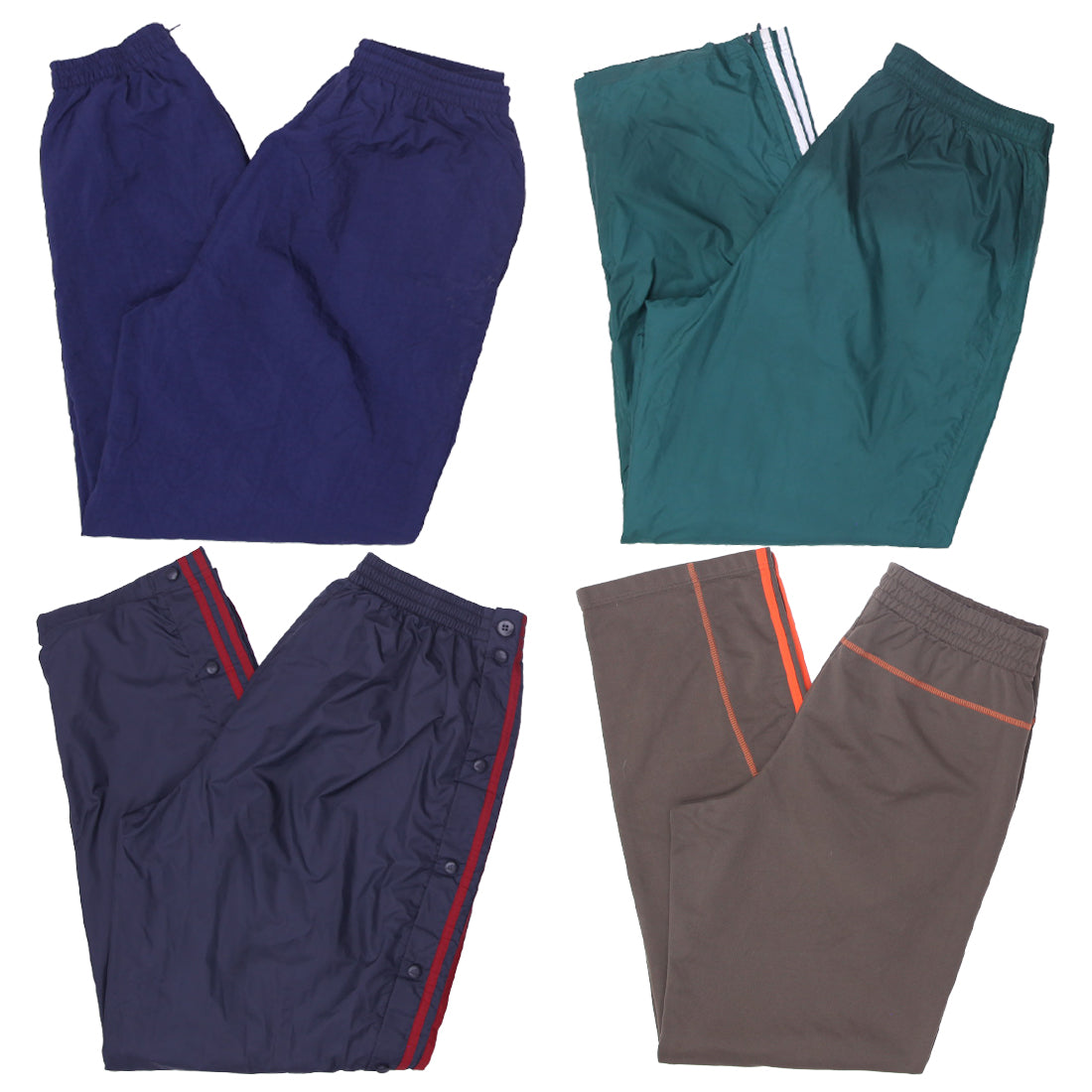 Adidas Nylon Track Pants | Classic Vintage 3 Stripe Sportswear Joggers (S-XXL)