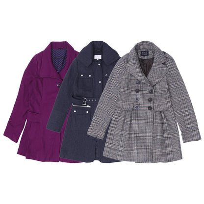 Y2K Ladies Wool Peacoat Jacket | Elegant Winter Outwear (S-L)