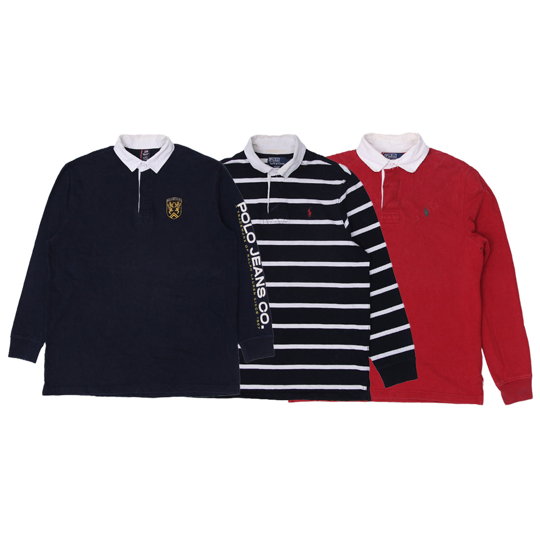 Men’s Ralph Lauren Rugby Polo T-Shirts | Classic Long Sleeve Collared Cotton Top (S-XXL)