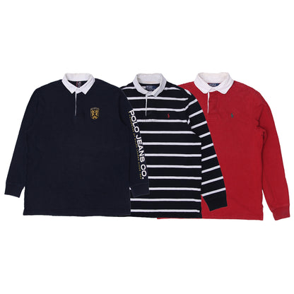 Men’s Ralph Lauren Rugby Polo T-Shirts | Classic Long Sleeve Collared Cotton Top (S-XXL)
