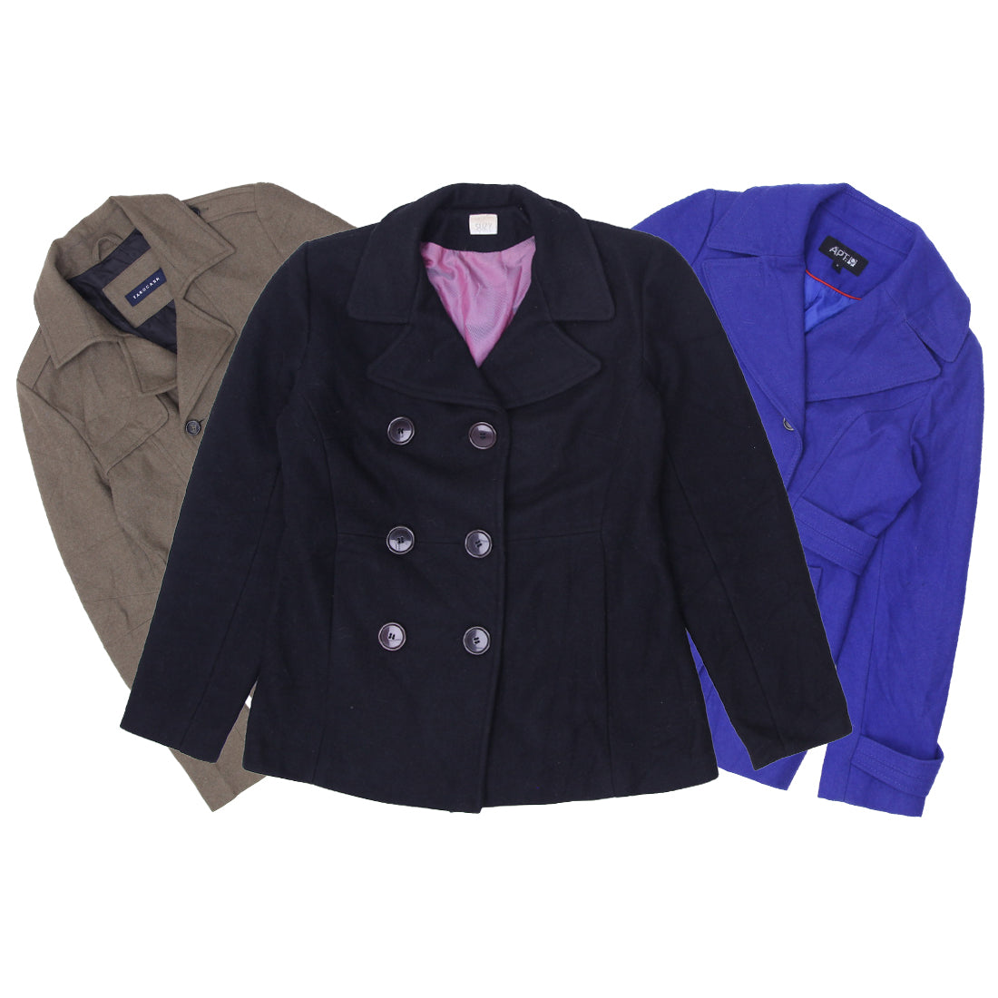 Y2K Ladies Wool Peacoat Jacket | Elegant Winter Outwear (S-L)