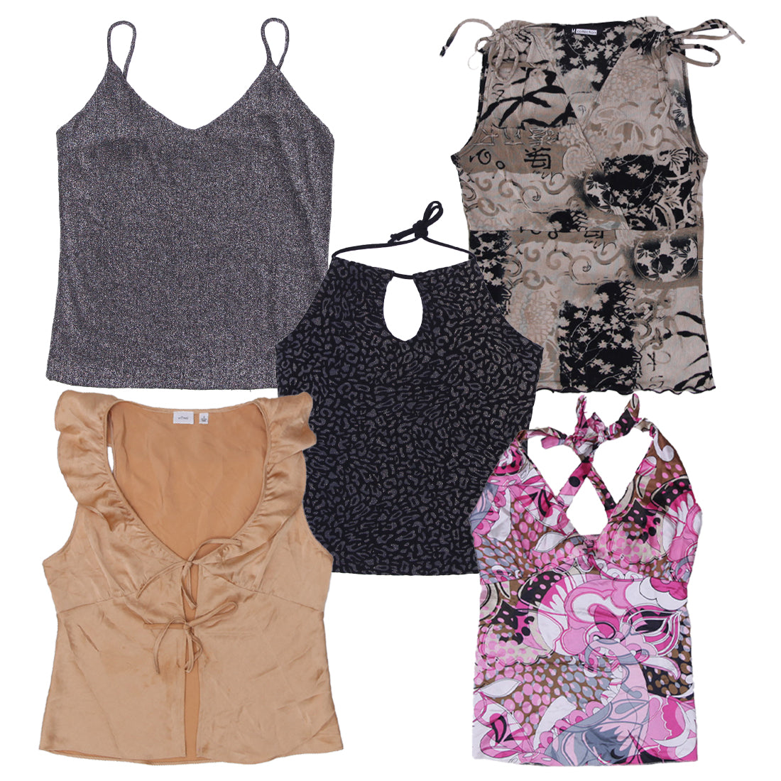 Women’s Y2K Tops Collection Wholesale | Vintage Halter, Cami & Sheer Styles (S-L)