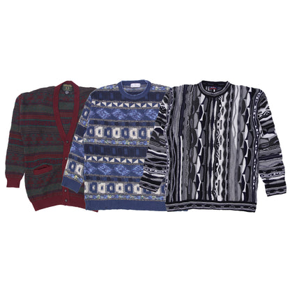 Coogi Style 3D Pattern Sweater | Vintage 90s Streetwear Knit Pullover (S-XXL)