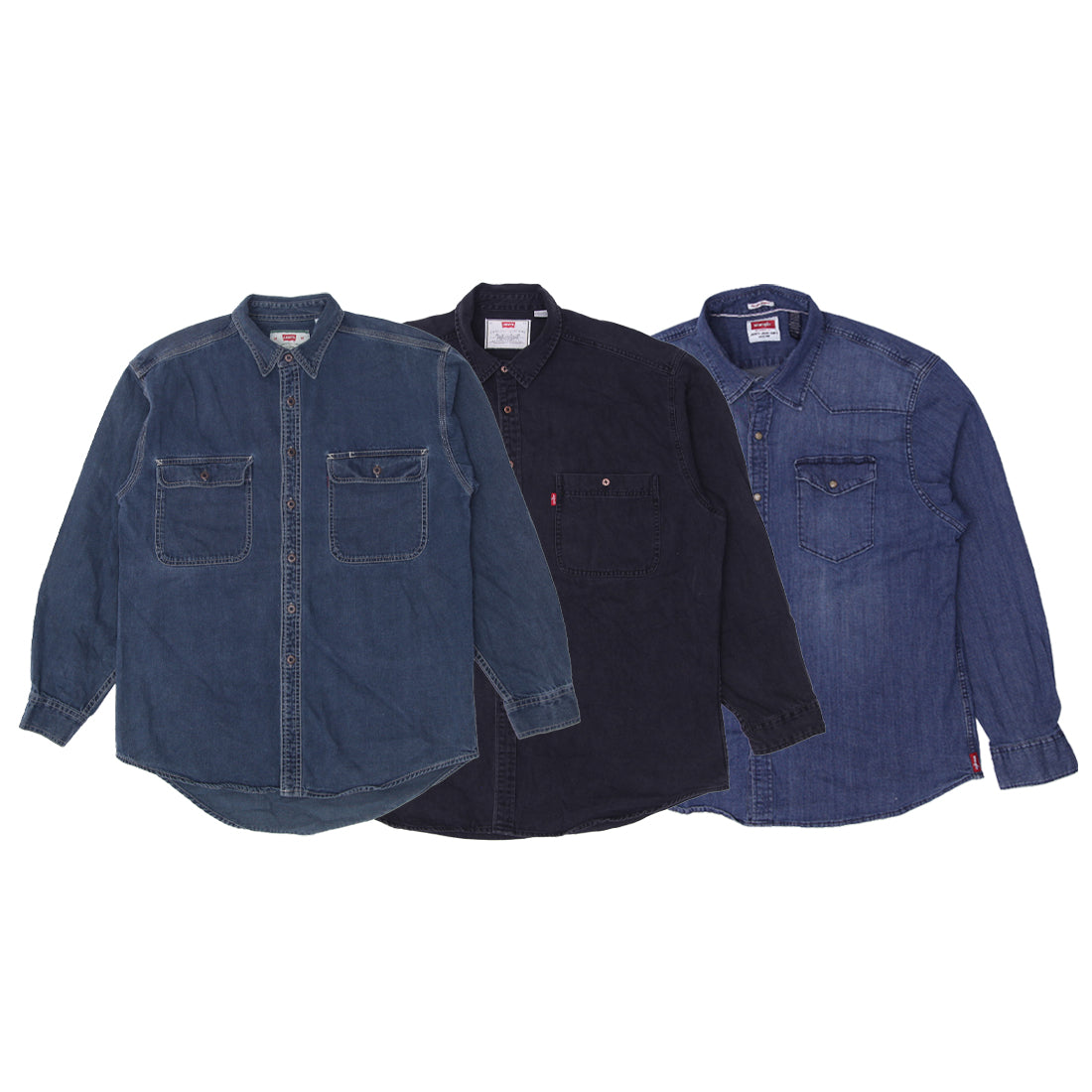 Men’s Long Sleeve Denim Shirts | Lee, Levi’s, Wrangler Branded (S-XXL)