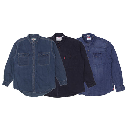 Men’s Long Sleeve Denim Shirts | Lee, Levi’s, Wrangler Branded (S-XXL)