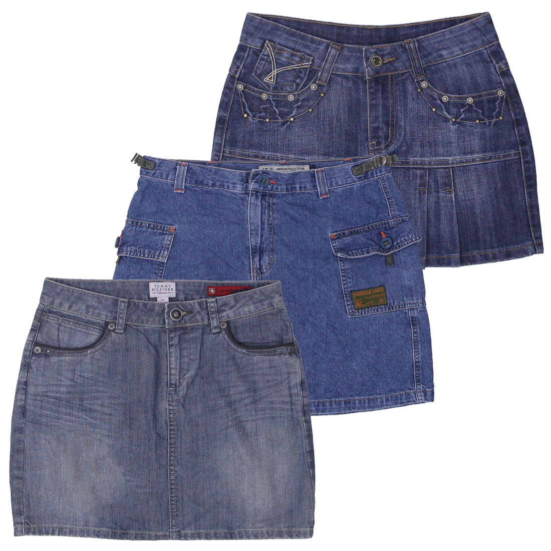 Y2K Ladies Mini Denim Skirts | Vintage 2000s Mixed Brand Denim Skirts