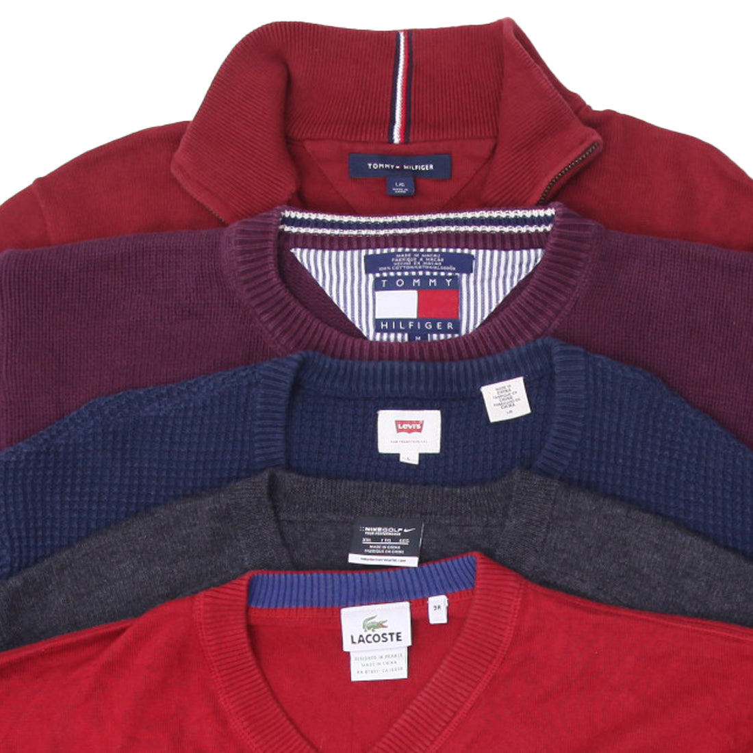 Vintage Branded Men’s Sweaters | Levi’s, Lacoste, Tommy Hilfiger & Nike Golf Knitwear (S-XXL)