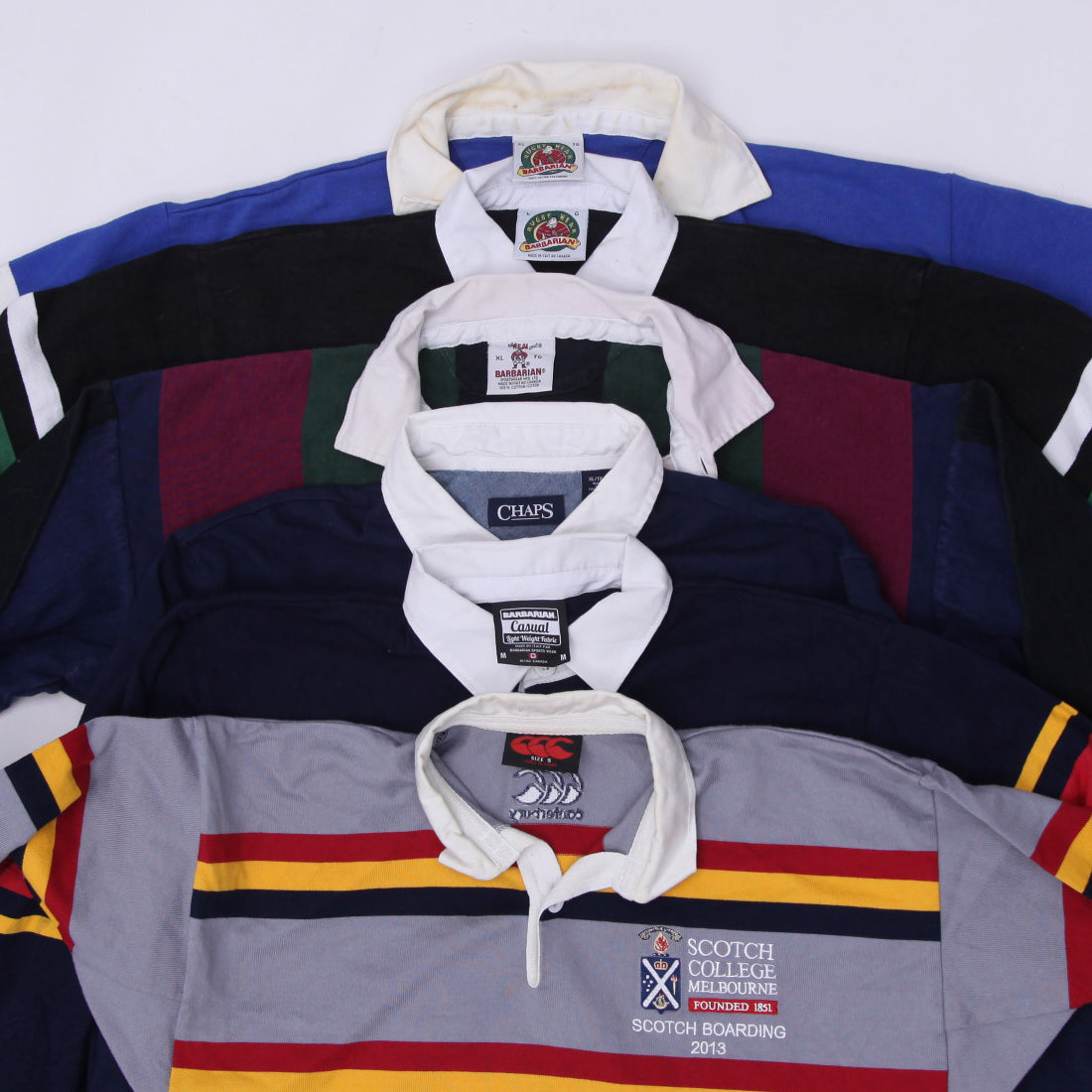 Men’s Classic Rugby T-Shirt | Long Sleeve Collared Unbranded Casual Top (S-XXL)