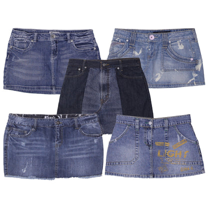 Y2K Ladies Mini Denim Skirts | Vintage 2000s Mixed Brand Denim Skirts