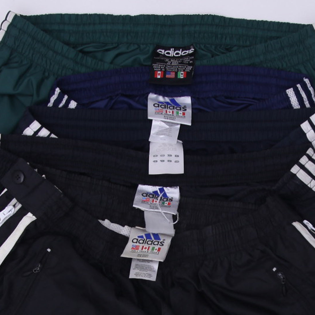 Adidas Nylon Track Pants | Classic Vintage 3 Stripe Sportswear Joggers (S-XXL)