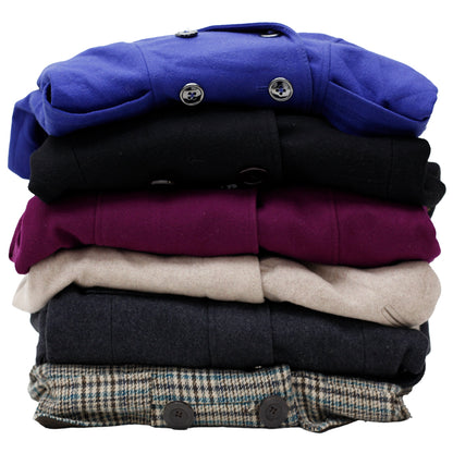 Y2K Ladies Wool Peacoat Jacket | Elegant Winter Outwear (S-L)