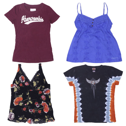 Women’s Y2K Tops Collection Wholesale | Vintage Halter, Cami & Sheer Styles (S-L)